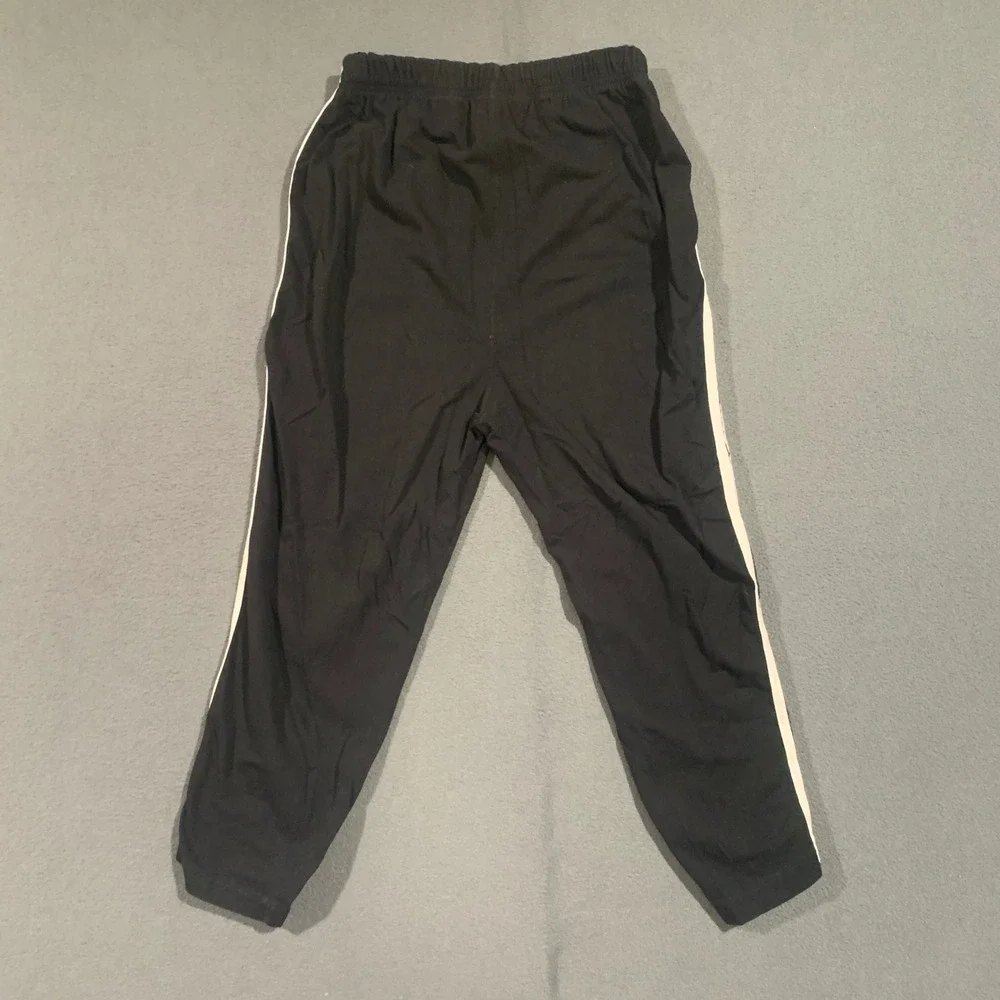 JK Sport Black‎ Track Pants White Side Stripes Made in USA Youth 18/20